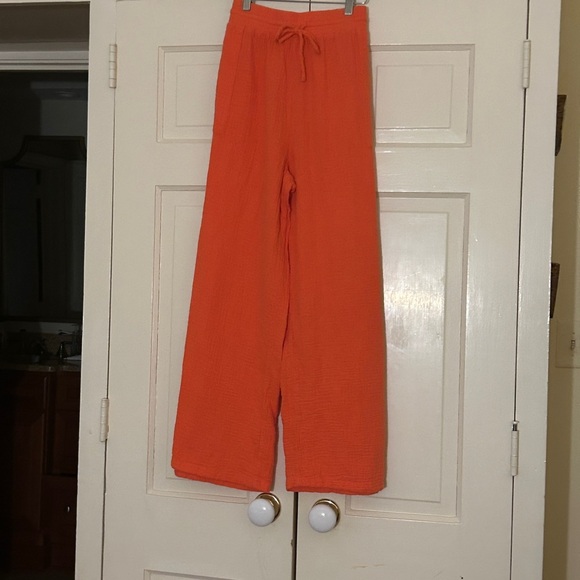 Hot Orange Pants Wide Leg Halloween Holiday Cotton Plus Size XXL Macy’s NEW - Picture 2 of 16